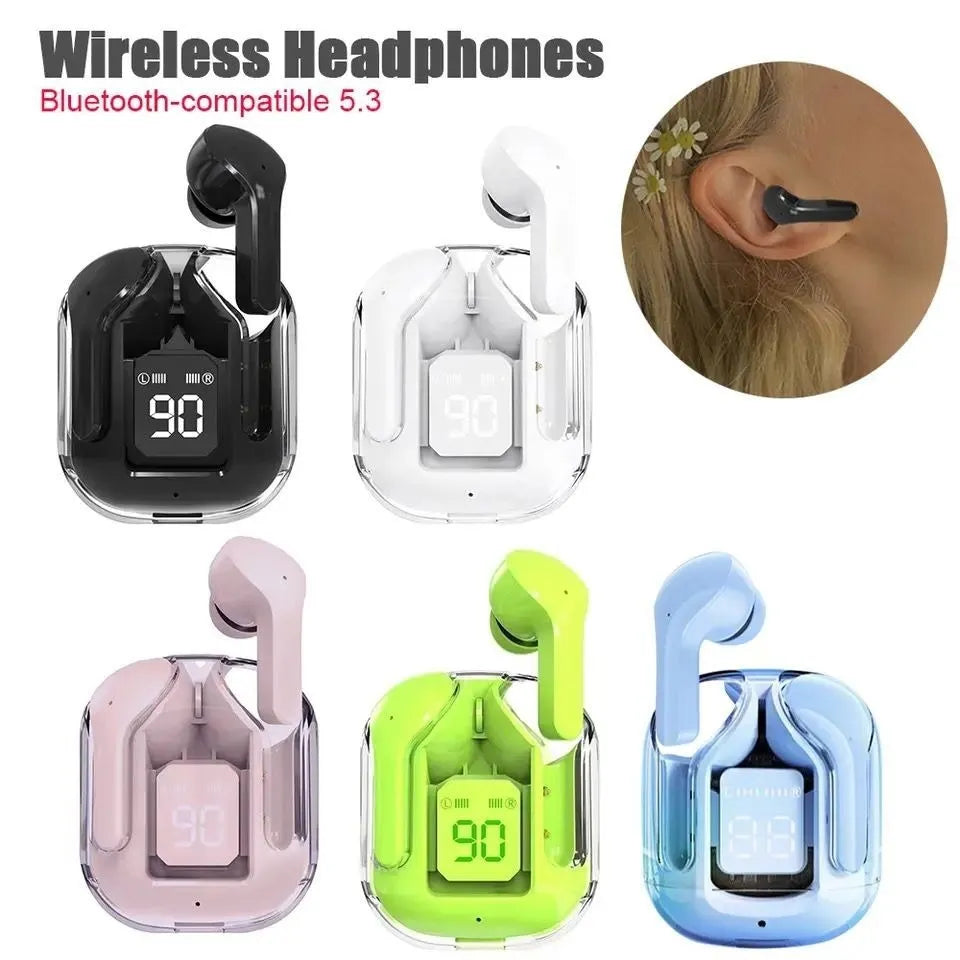 🎧 Air31 Wireless Crystal Transparent Bluetooth Earbuds (Random Color) 💎