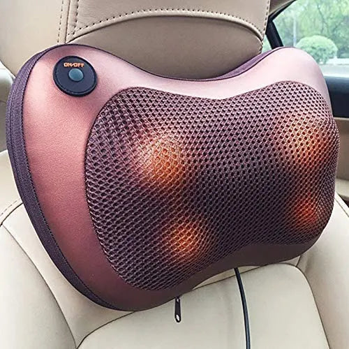 💖 Car & Home Electric Massage Pillow – Neck, Back & Shoulder Relaxation Cushion 🌿