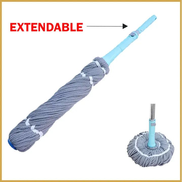 🧹💦 Extendable Twist Mop Fine Fiber Floor Mop – 2-in-1 Rotatable Adjustable Cleaning Magic! ✨