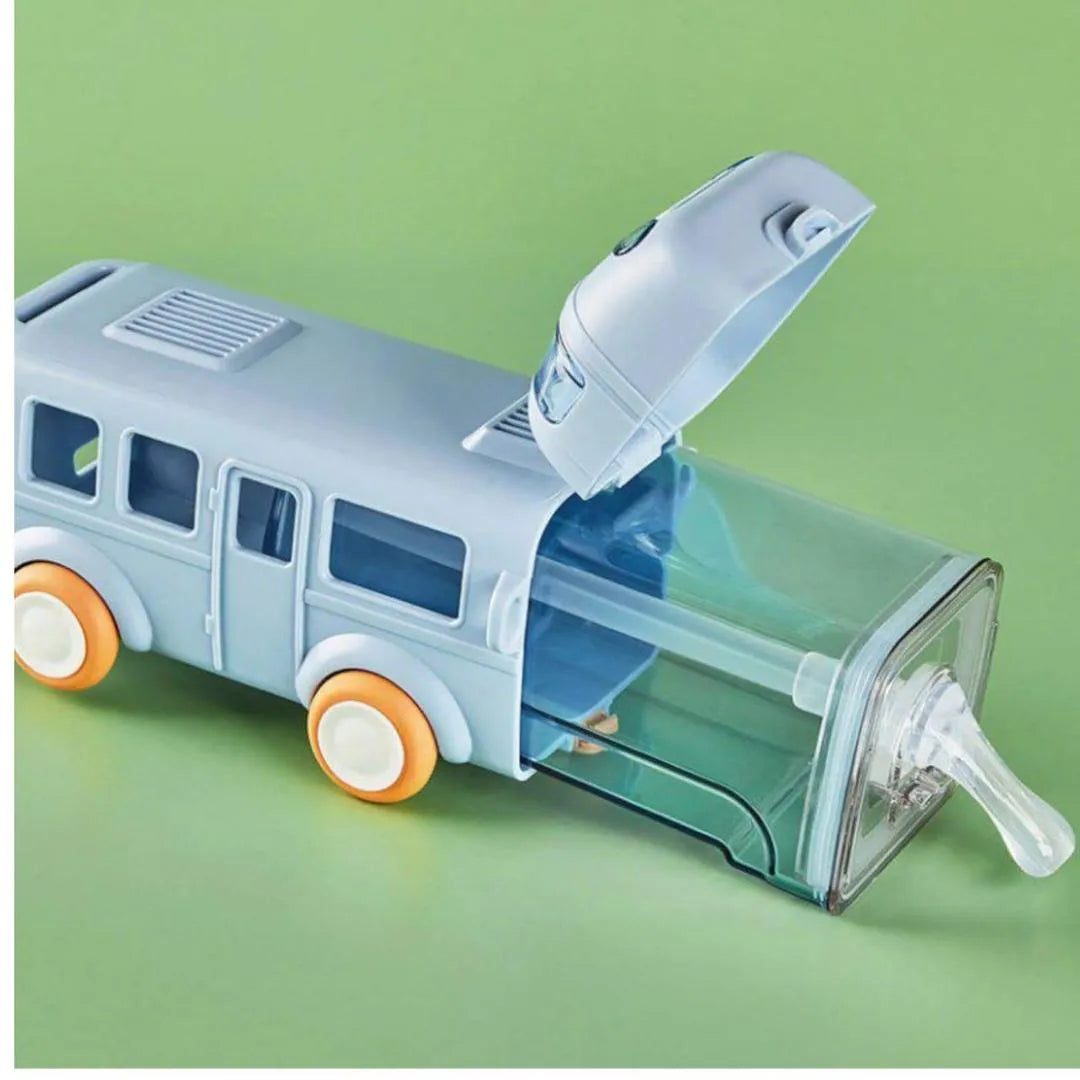 🚌 School Bus Design Kids Water Bottle With Strap – 500ml Leak-Proof Bottle 🎒