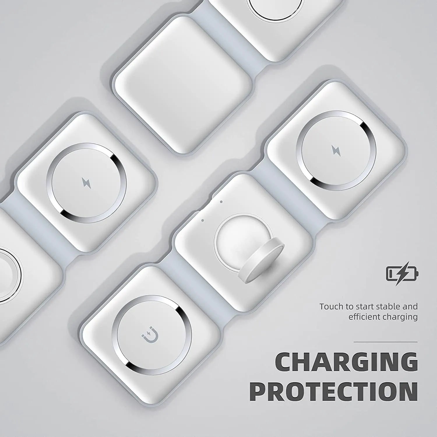 🔋⚡ 3-in-1 Wireless Charging Pad – Charge All at Once! 📱⌚🎧