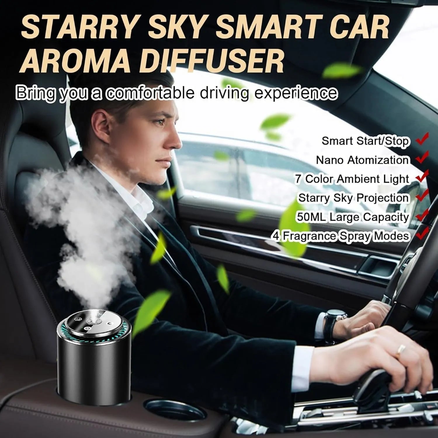 🌌🚗 Projection Car Aroma Diffuser – Dreamy Fragrance & Starry Vibes ✨💖