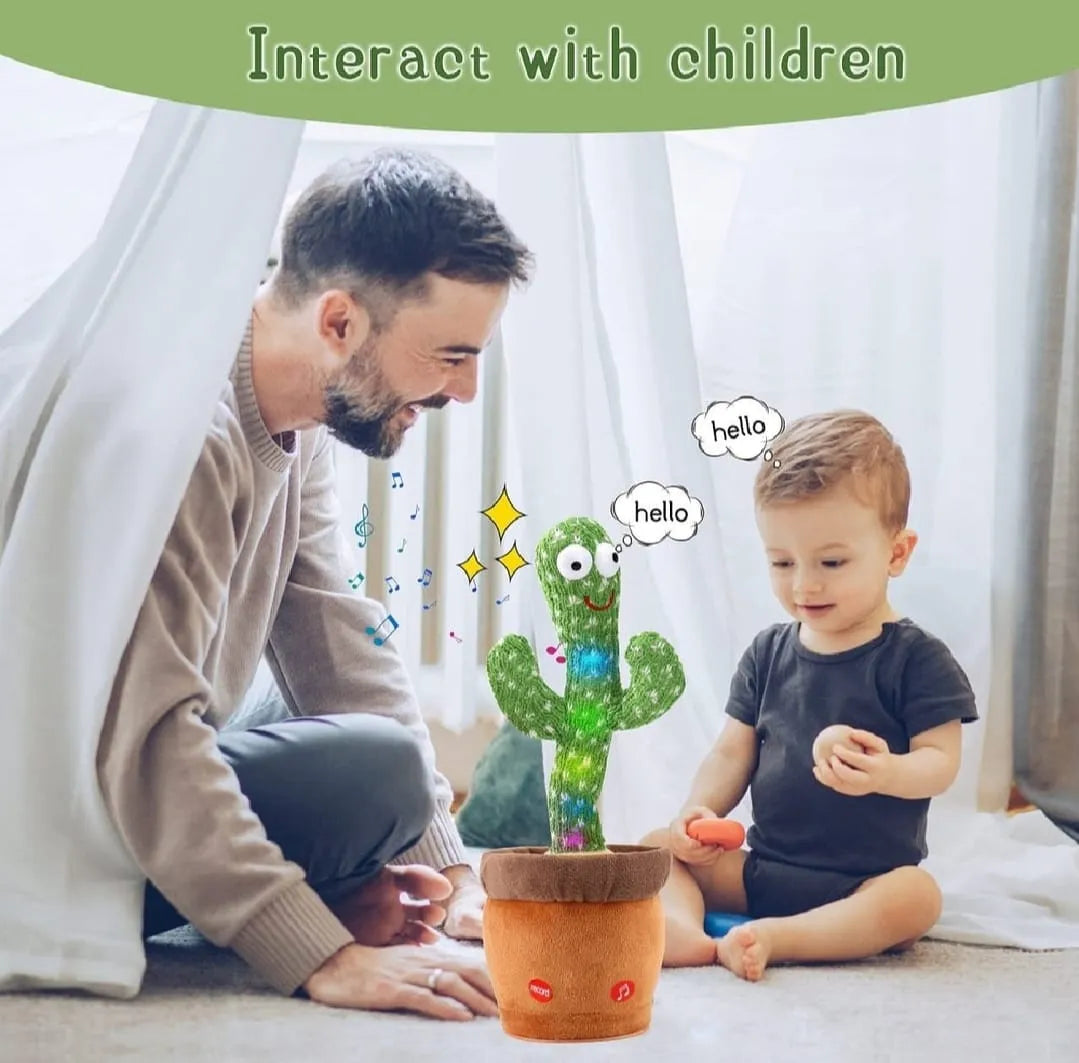 🌵🎶 Dancing Cactus Toy – Talking, Singing & Light-Up Fun for Kids 🎁 (Rechargeable)