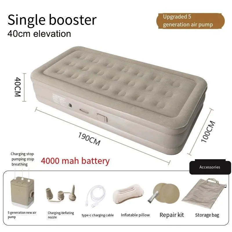🛏️✨ Inflatable Airbed with Built-in Pump – Easy, Comfy & Portable! ⛺💨