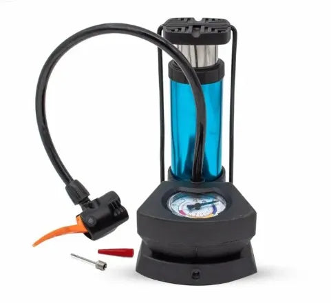 🚗💨 Foot & Hand Air Pump with Air Pressure Gauge – Fast & Portable Inflator for Cars, Bikes & More! ⚙️