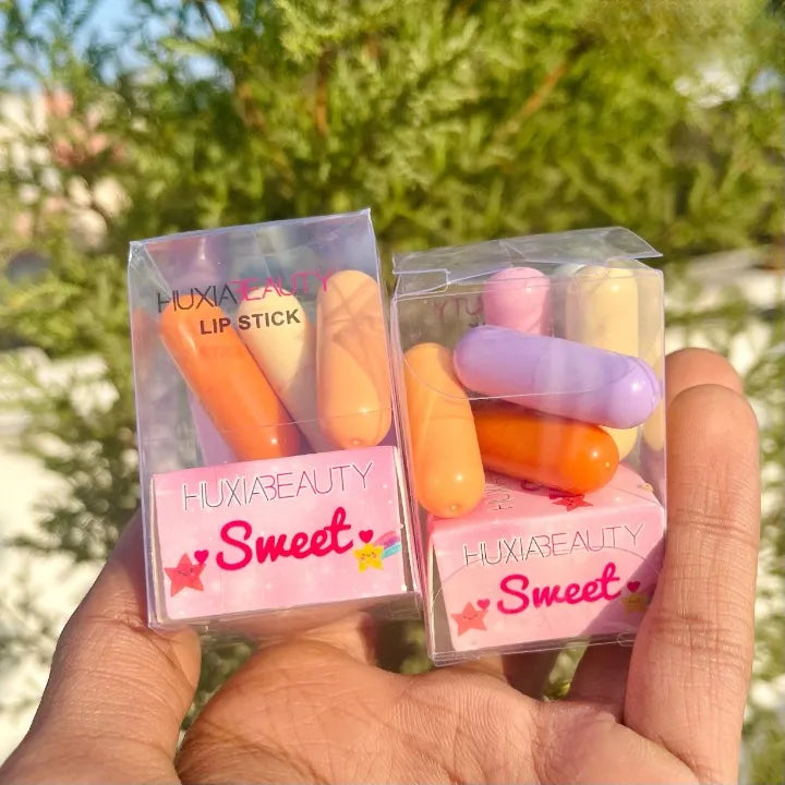 💋✨ Mini Capsule Lipstick Set – Tiny, Trendy & Totally Gorgeous 💖