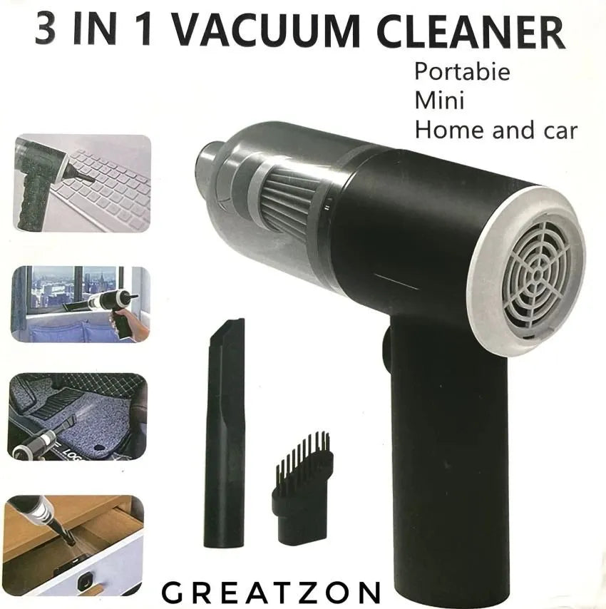 💨 3-in-1 Portable Wireless Vacuum Cleaner – High Power Suction, Air Pump & Duster