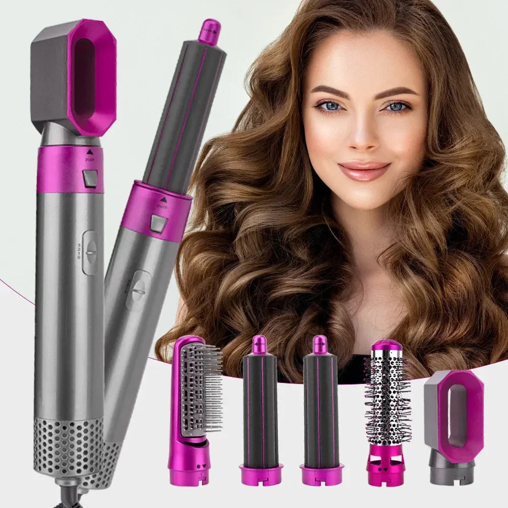 🌸✨ Hot Air Brush 5 in 1 – Hair Dryer, Straightener & Volumizer 💆‍♀️🔥