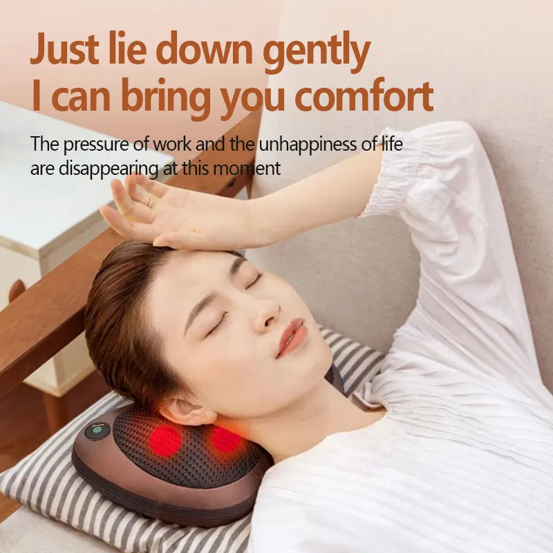 💆‍♀️🔥 Massage Pillow For Neck & Shoulder – Relax Anytime, Anywhere ✨🌸