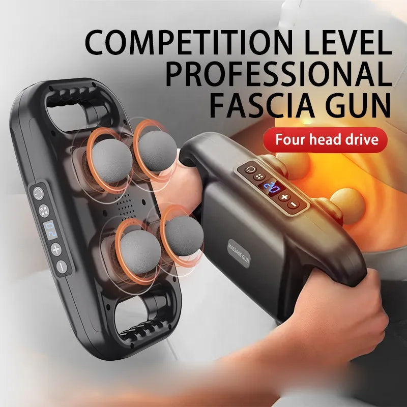 💆‍♂️⚡ 4 Heads Massager Machine – Targeted Pain Relief Anytime ✨💎