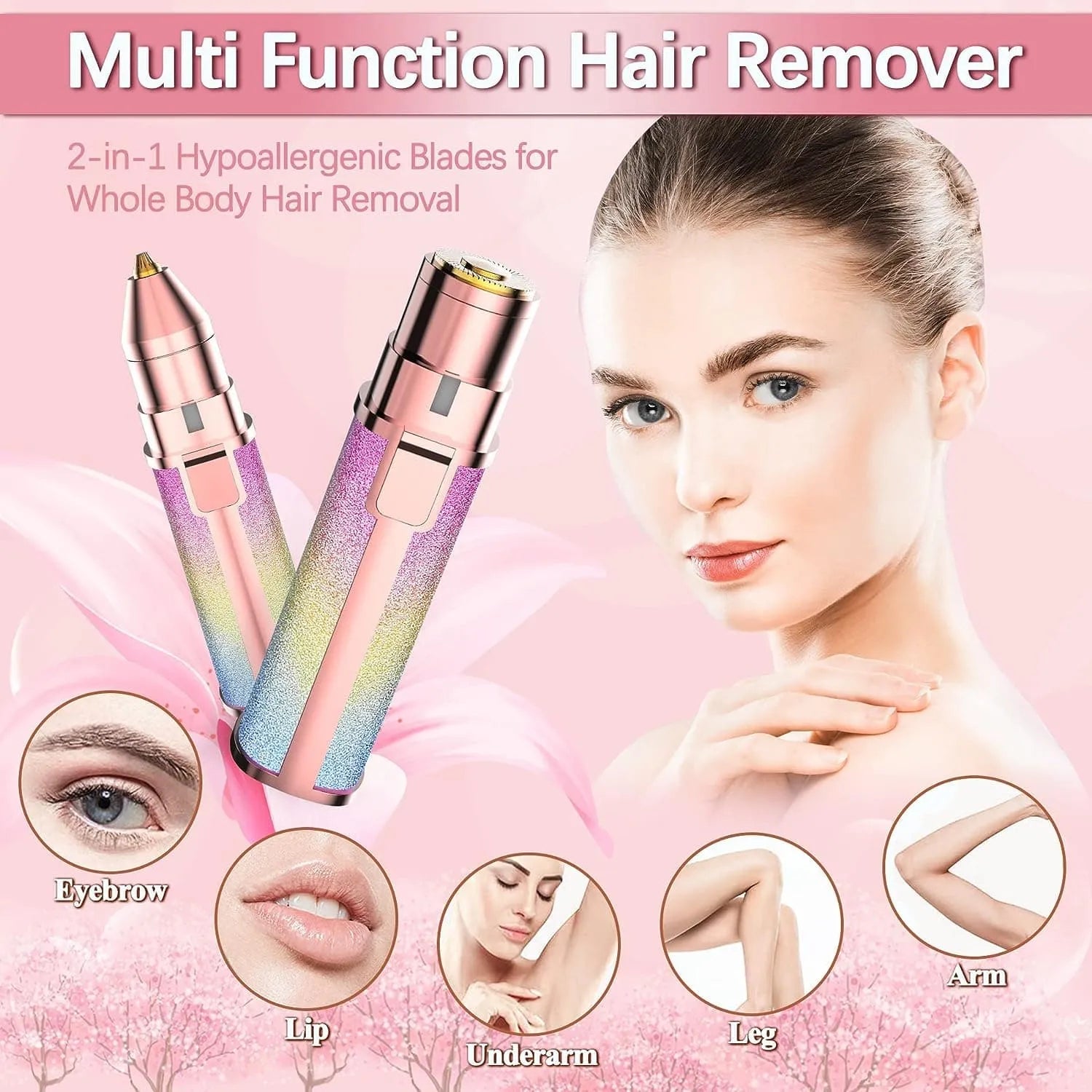 💕✨ 2 in 1 Electric Eyebrow Trimmer & Shaver – Flawless, Painless Hair Remover 💖