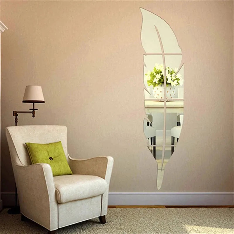 🪞✨ Acrylic Leaf Wall Mirror – Modern Elegant Design 🌿