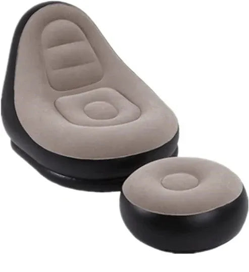 🛋️ Inflatable Single Sofa with Footstool & Air Pump 🌟