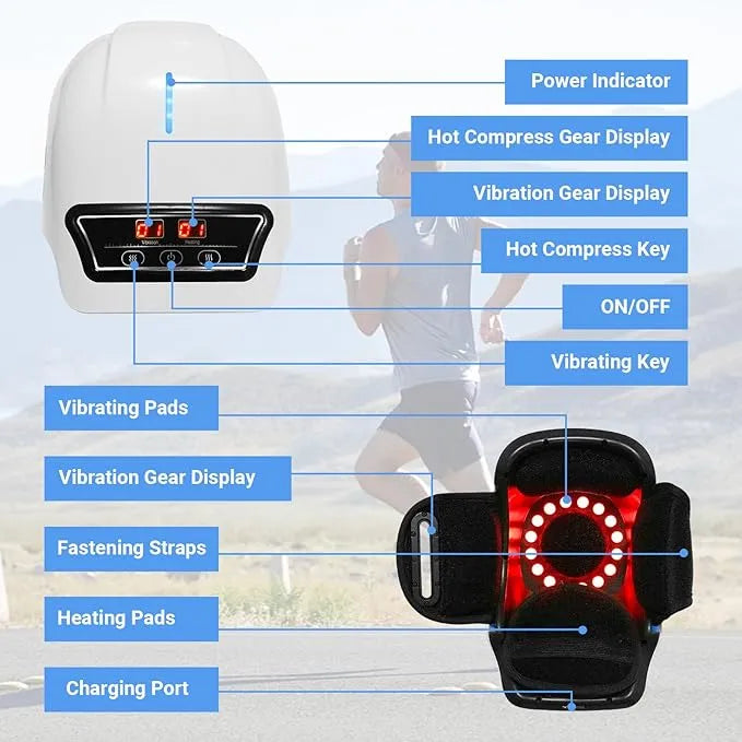 🦵🔥 Wireless Knee Massager – 9-Level Vibration & Heat Therapy ✨⚡