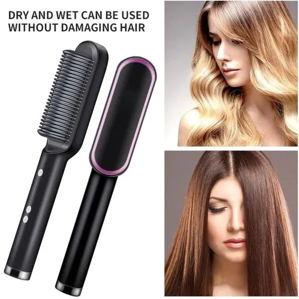 💁‍♀️ Electric Hair Straightening Brush – Smooth, Silky, and Shiny Hair Instantly 💖