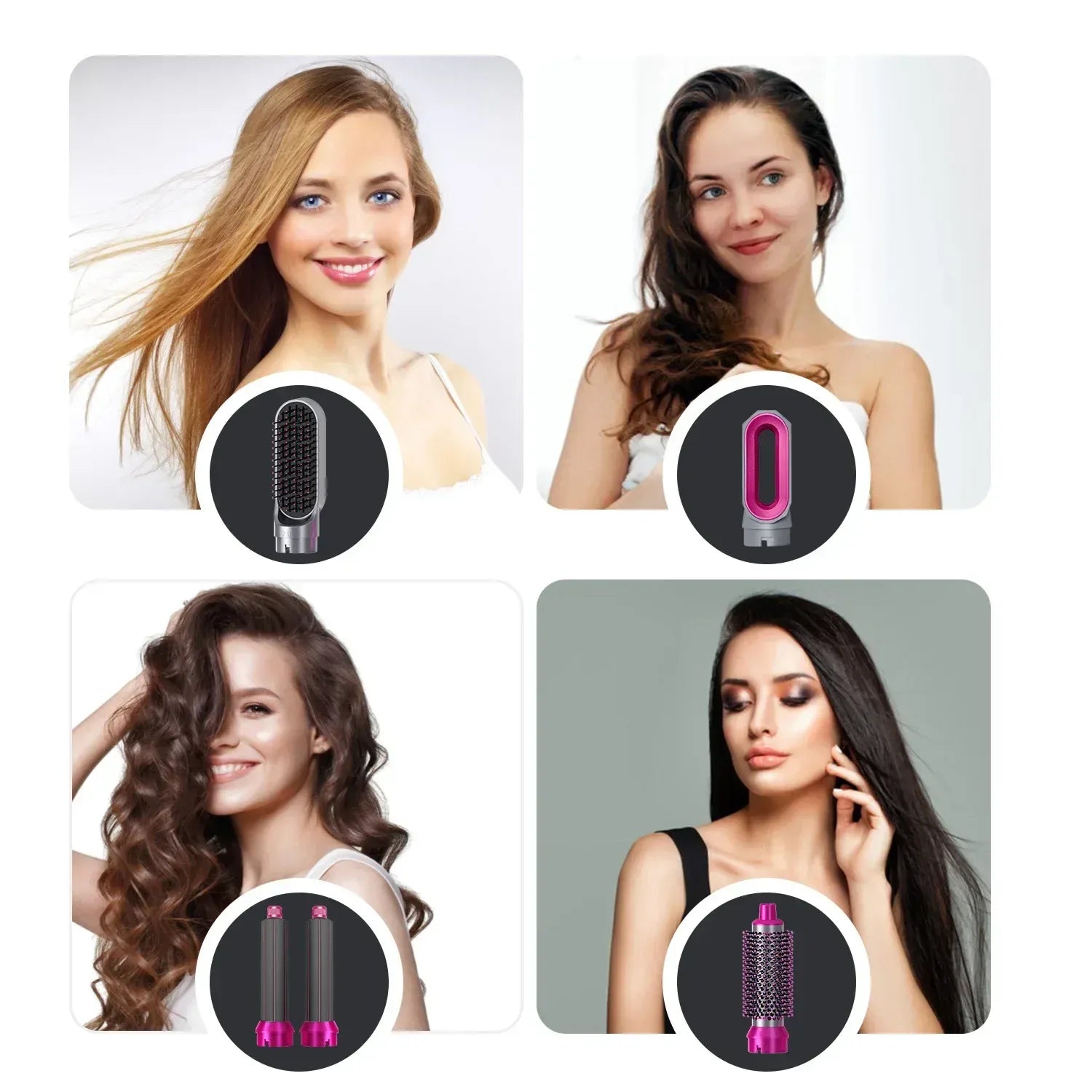 🌸✨ Hot Air Brush 5 in 1 – Hair Dryer, Straightener & Volumizer 💆‍♀️🔥