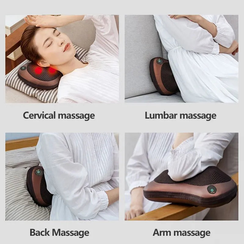 💆‍♀️🔥 Massage Pillow For Neck & Shoulder – Relax Anytime, Anywhere ✨🌸
