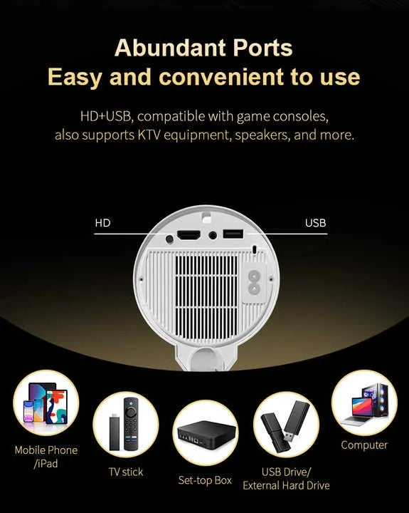 🎥✨ LCD Smart Projector – 4K Support, WiFi & Bluetooth 🌟