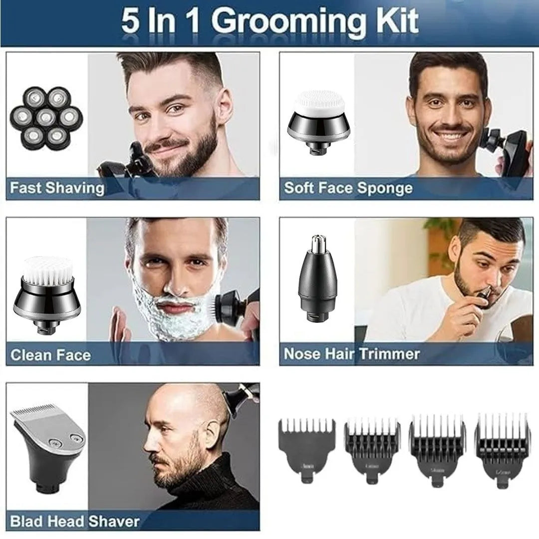 ⚡🪒 5-in-1 Electric Razor – Complete Grooming in One Device 💎✨