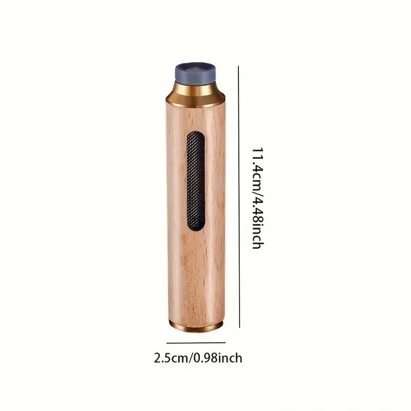 🚗🔥 Portable Mini Car Cigarette Ashtray – Anti Soot-Flying, No-Ash Design, Walnut Wood Finish 🌿