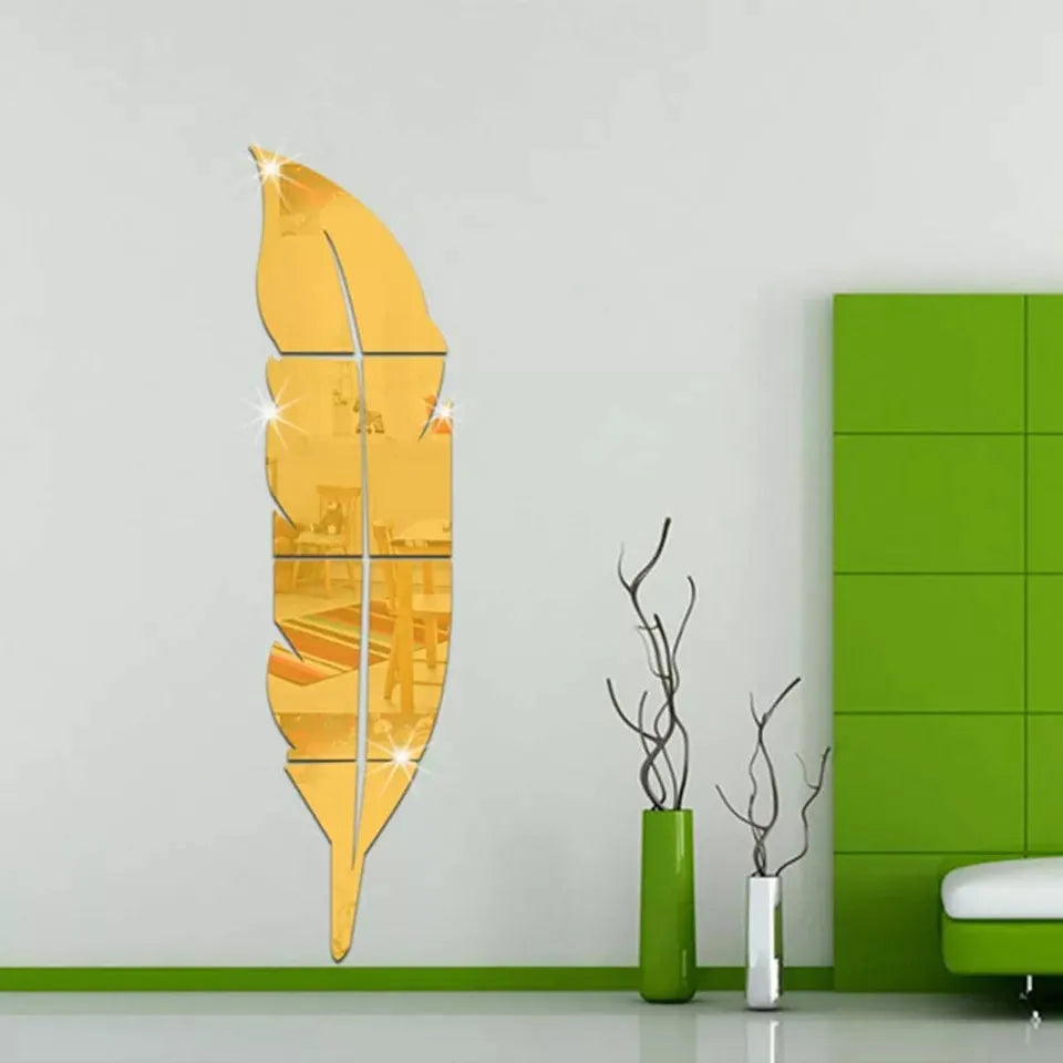 🪞✨ Acrylic Leaf Wall Mirror – Modern Elegant Design 🌿