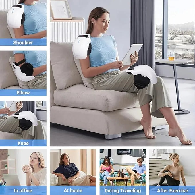 🦵🔥 Wireless Knee Massager – 9-Level Vibration & Heat Therapy ✨⚡