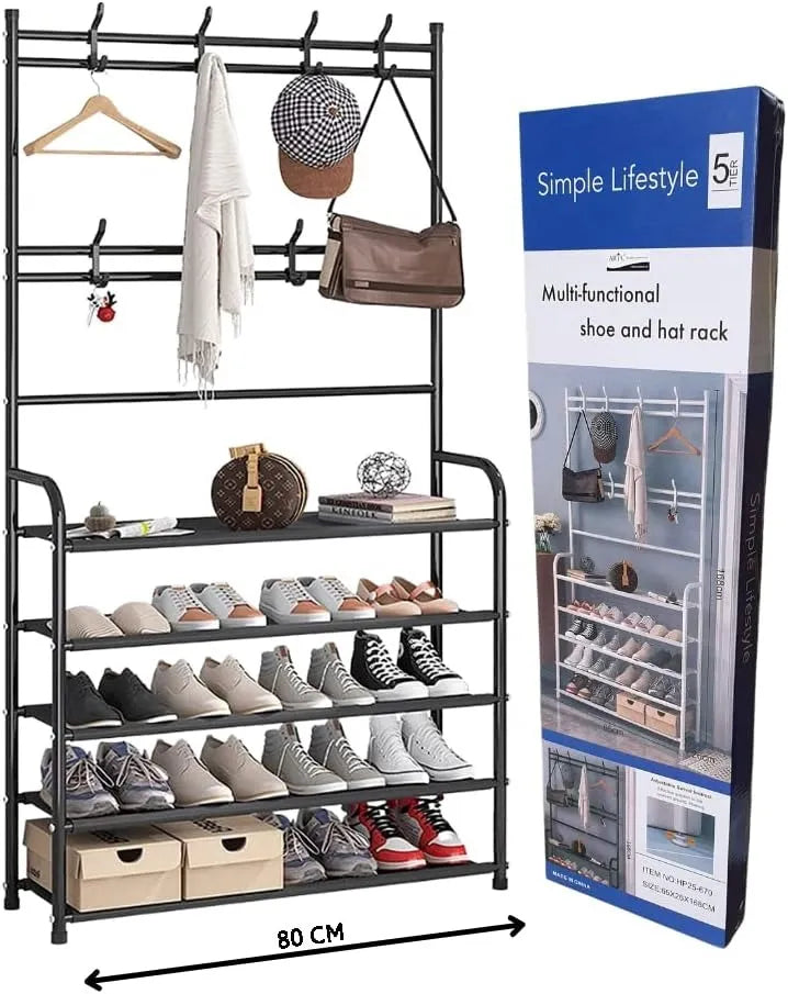 👟🎩 Multifunctional Shoe & Hat Organizer – 3-in-1 Storage Rack