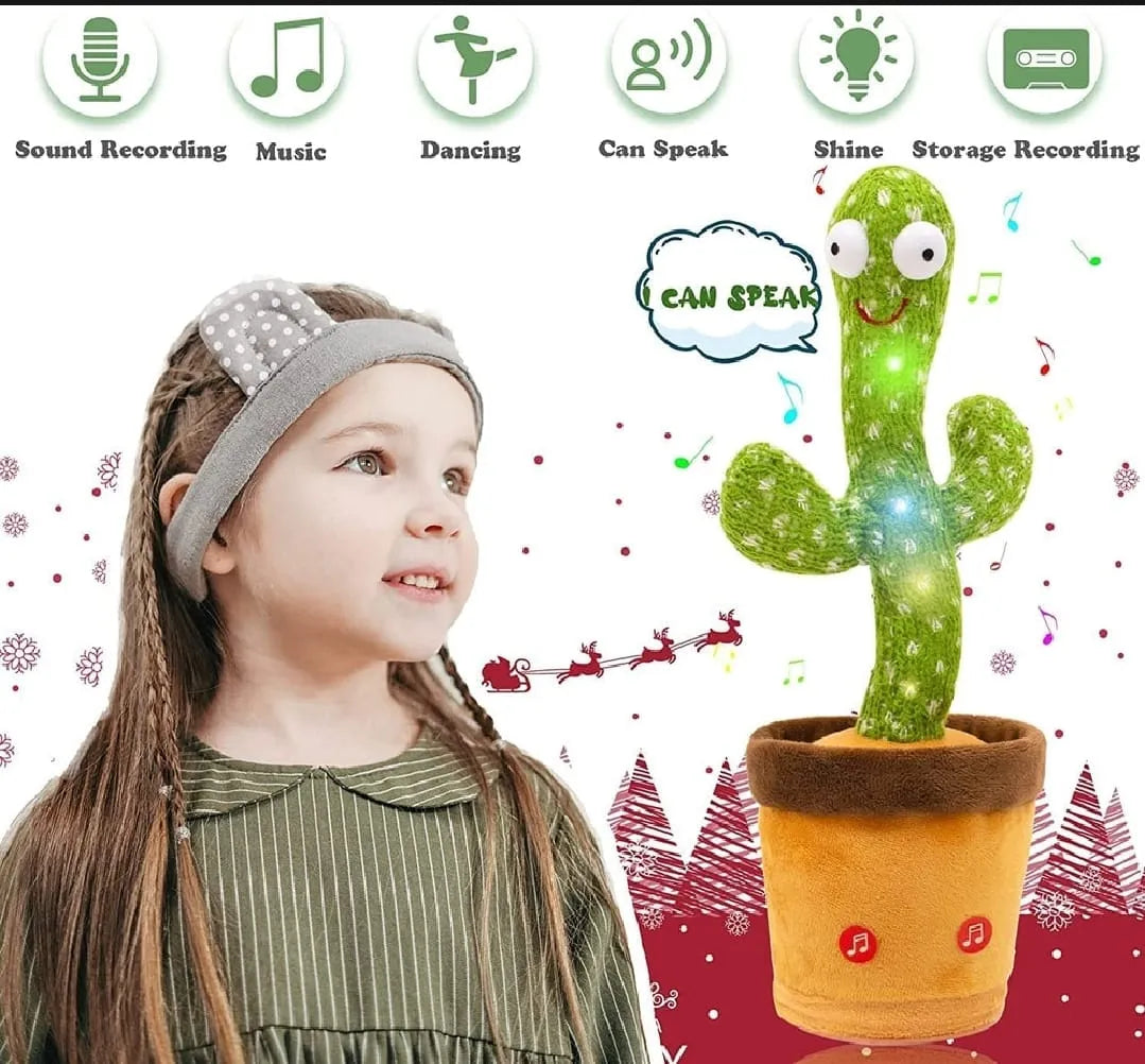 🌵🎶 Dancing Cactus Toy – Talking, Singing & Light-Up Fun for Kids 🎁 (Rechargeable)
