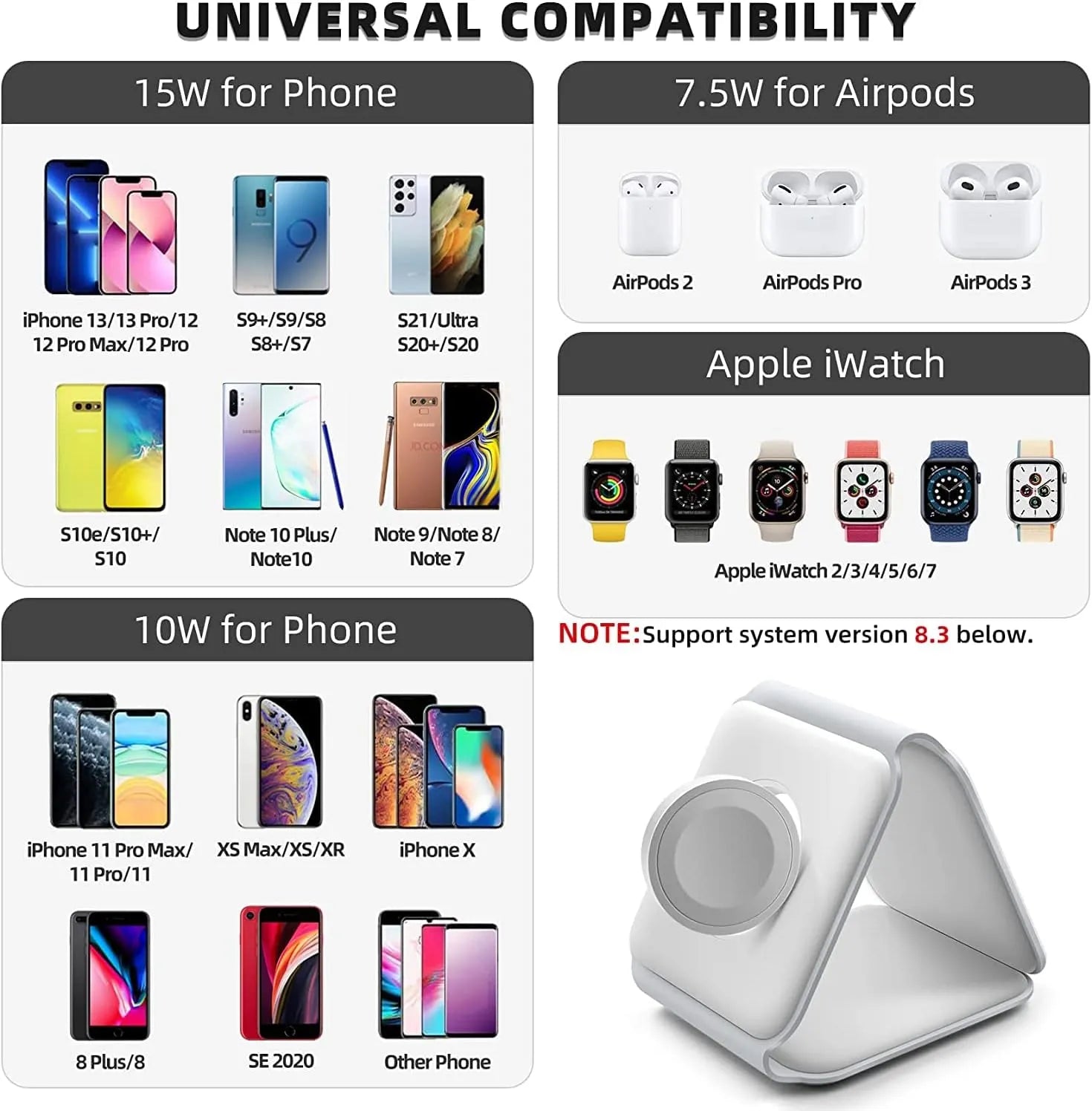 🔋⚡ 3-in-1 Wireless Charging Pad – Charge All at Once! 📱⌚🎧
