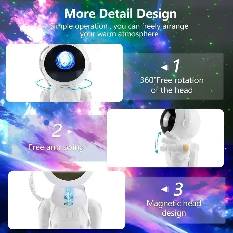 👩‍🚀🌌 Astronaut Galaxy Projector – Starry Sky Night Light ✨🎶