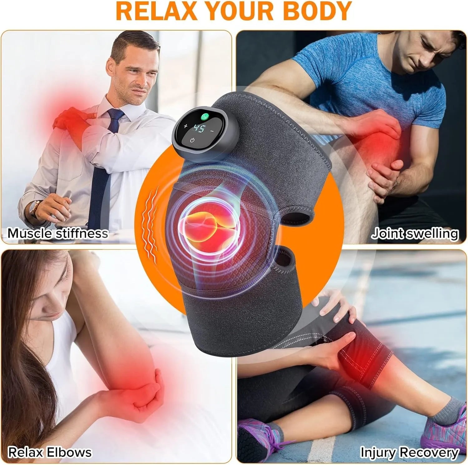 🔥 Heating Knee Massager – Smart Heat & Vibration Therapy 💆‍♂️