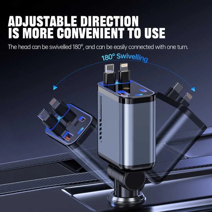 🔌✨ Retractable Car Charger – Fast, Neat & Powerful ⚡🚗