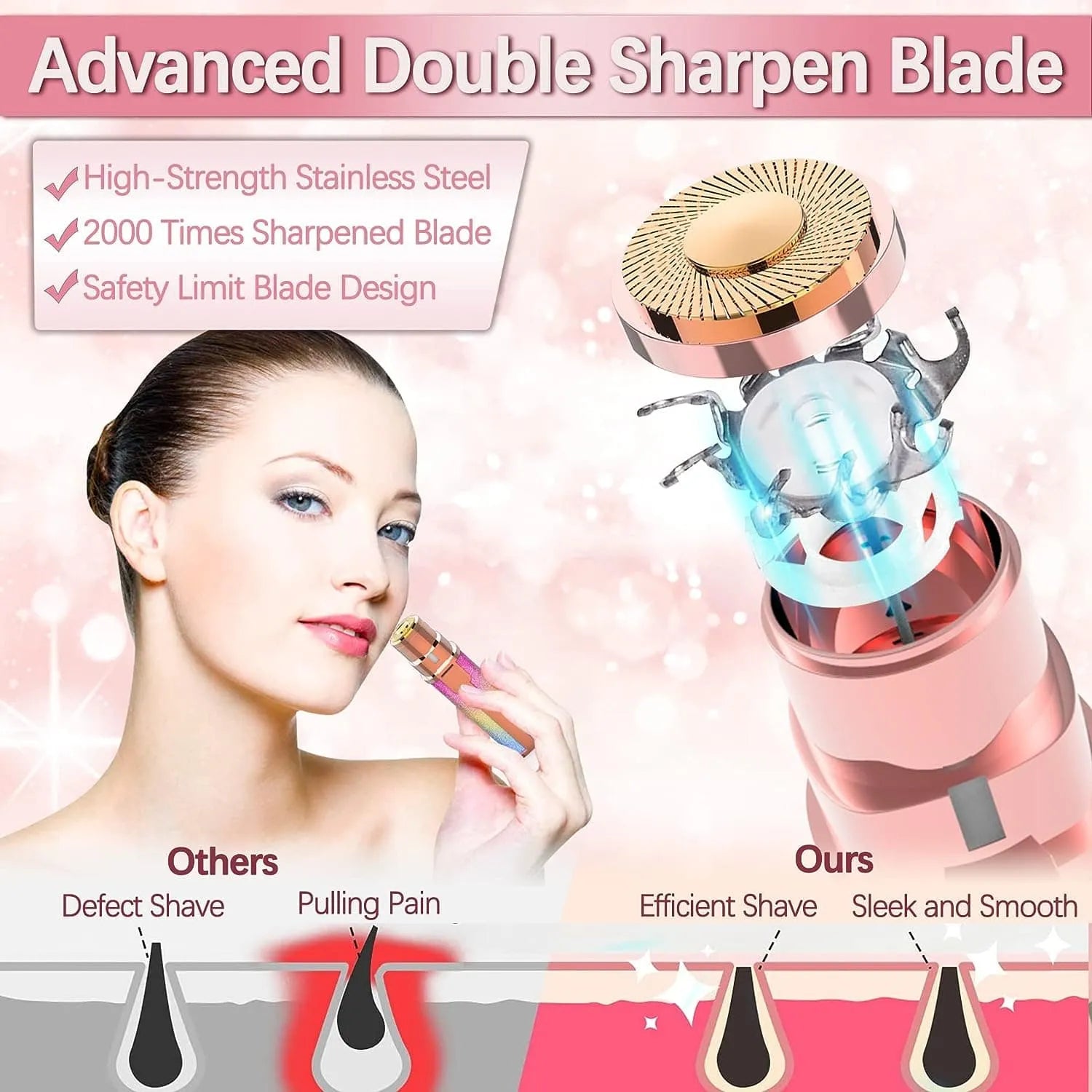 💕✨ 2 in 1 Electric Eyebrow Trimmer & Shaver – Flawless, Painless Hair Remover 💖